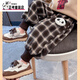 NAOISKEY?腦斯基女童褲子2025秋冬新款幼兒園加絨格子燈籠褲男童可愛(ài)外穿束腳褲 熊貓格子褲【春秋款】 100