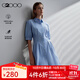 G2000【全棉/肌理感/商場(chǎng)同款】女裝2025春秋柔軟舒適中袖連衣裙G2 純棉-尖領(lǐng)深藍(lán)36寸 S （34）