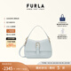 芙拉（FURLA）[11.11搶先購]【明星同款】FLOW中號牛皮女士手提包單肩斜挎包 淺藍色