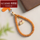 韓萊緹（HANLAITI）風(fēng)化黃菩提手機掛繩夾片國風(fēng)手機掛鏈掛件墊片背夾掛飾防丟手腕繩 鈴蘭花開(kāi)【橙色夾片款】  A10-303
