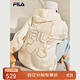 FILA斐樂(lè )官方女裝外套秋季上衣多彩潮流加絨保暖開(kāi)衫連帽小熊外套 奶鹽白-F51W138599FIV(加絨) 160/80A/S