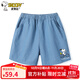 史努比男童牛仔短褲純棉褲子兒童夏季新款舒適男孩夏天休閑五分褲童裝 淺藍 呆萌努比白X 100