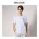 Brloote/巴魯特男士短袖T恤棉舒適時(shí)尚休閑個(gè)性印花圓領(lǐng)休閑T恤衫男夏季 白色9 180/100A