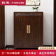 鈞禾全實(shí)木中式雙門(mén)鞋柜復古玄關(guān)柜門(mén)廳柜家用儲物柜雕花柜75cm玄關(guān)柜 祥云雙門(mén)柜【圖片色】