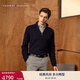 TOMMY HILFIGER25秋冬新款男裝商務(wù)休閑絞花肌理半拉鏈立領(lǐng)羊毛衫針織毛衣 藏青色DW5 S （推薦：120-135斤）