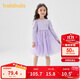 巴拉巴拉童裝女童連衣裙兒童針織裙子2025春蝴蝶結網(wǎng)紗裙甜美209125111003