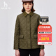哈吉斯（HAZZYS）女裝 春秋款女士菱格簡(jiǎn)約翻領(lǐng)絎縫棉服女ASSSU0BCU21 卡其色KK S (155/80A 36)