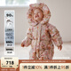 OAK FAMILY白鵝絨新生嬰兒羽絨服冬季連體衣外出保暖寶寶羽絨爬服新生兒衣服 魔法森林【精靈帽】 80cm