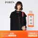 PORTS寶姿 新品女裝簡(jiǎn)約荷葉邊棒球領(lǐng)大衣SA9C016GZW010 黑色 XS (2)
