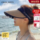 CHALL KITTY防曬草帽女夏季黑膠防紫外線(xiàn)遮陽(yáng)帽女士空頂沙灘防曬帽太陽(yáng)帽子 卡其-高端品牌禮盒裝高檔高級感