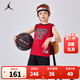 NIKE JORDAN 耐克AJ籃球服套裝23號球衣夏季兒童籃球背心+短褲2件套 正黑色 130 /64 【建議身高116-122cm】
