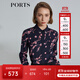 PORTS寶姿 商場同款新品女裝經(jīng)典撞色印花襯衫SL8B032KPS058 丈青 S (4)