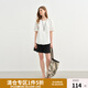 獨束大碼女裝設計感襯衫2025夏季新品時(shí)尚通勤氣質(zhì)短袖小衫上衣 月光白 L （尺碼：2）