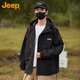 吉普（JEEP）外套男士夾克春秋季寬松沖鋒休閑工裝男女情侶款衣服 黑色 3XL 