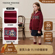 Teenie Weenie Kids小熊童裝25年新款男女童連帽拉鏈加絨衛衣外套 酒紅色 120 cm