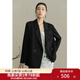 獨束大碼女裝黑標系列醋酸西裝外套女秋裝新款微胖mm氣質(zhì)設計感西服 曜石黑 XL