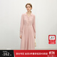 范思藍恩法式V領(lǐng)長(cháng)袖連衣裙女春裝2025新款氣質(zhì)通勤襯衫裙子1330 粉色 M