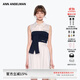 ANN ANDELMAN【明星同款】官方直營2025新款白色無袖中長款拼接毛織抹胸連衣裙 白色 S