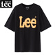 Lee dprre短袖T恤男士夏季印花logo圓領(lǐng)純棉寬松百搭氣質(zhì)上衣純色短袖 黑色LUT0050083RX00F-K11000l XL/180