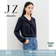 玖姿·安娜蔻柔美風(fēng)簡(jiǎn)雅TR重磅荷葉邊H型單上衣女裝2024春款 丈青 S