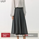 LILY秋新款女裝格雷系優(yōu)雅商務(wù)A字廓形垂感百搭通勤半身裙女 501灰色 L