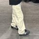 7家優(yōu)品牛仔褲男多口袋寬松直筒伐木工裝高街美式休閑炸街線條設(shè)計(jì)感褲子 CLH-B4541杏色 XL