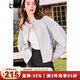 百圖betu女裝秋季新款短外套下擺抽繩設計帥氣戶(hù)外外套女2408T56 灰色 S