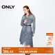 ONLY秋季做舊不規(guī)則長(zhǎng)袖中長(zhǎng)款牛仔裙連衣裙女|124342009 J33 350水洗牛仔藍(lán) L (170) 88A