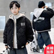 邁兜熊男童外套春款2025夾棉加厚新款秋冬季棒球服中大兒童男孩冬裝棉服 黑色 160 (適合150cm身高)