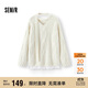 森馬（Semir）毛衣女冬圍巾蕾絲V領(lǐng)絞花寬松2025優(yōu)雅小性感套頭衫109725107011