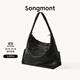 Songmont【蔣奇明同款】山下有松循跡旅行hobo包大容量斜挎電腦包 旅行hobo超大號 煙墨黑 預售14天