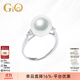 GiO珠寶 澳白珍珠戒指女18K金海水珍珠天然鉆石戒指高級感 18K金珍珠9-10mm