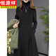 恒源祥兩件套小香風(fēng)連衣裙女2025秋冬新款小西裝毛呢外套氣質(zhì)顯瘦套裝裙 黑色連衣裙【單件】 M 建議80-95斤