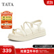 他她（TATA）厚底沙灘涼鞋女一字帶運動(dòng)涼鞋女白色2025秋新款CXZ02BL5 米色 37