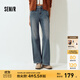 森馬（Semir）森柔|森馬牛仔褲女冬季保暖加絨彈力長褲2025新款港風(fēng)時(shí)尚喇叭褲 牛仔黃泥染80325 26