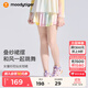 moodytiger【仙女家族】女童短裙柔軟親膚夏季兒童裙子防走光印花運動(dòng)半身裙 幻彩鳴粉 150 cm