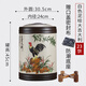 玖晟祥 宜興紫砂罐大號紫砂茶葉罐陶瓷儲茶罐普洱茶餅儲存罐密封存茶缸 23餅 竹節泥繪 白色大吉大利
