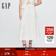 GAP女裝2025夏季新款純棉氣質(zhì)寬松半身裙分層式蛋糕裙美版717436 白色 XS 美碼  M亞洲碼160/68A