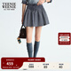 Teenie Weenie小熊女裝半身裙2025秋季新款甜美俏皮約克褶格子短裙 藏青色 M