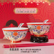千年慈景德鎮(zhèn)新款陶瓷壽碗高腳飯碗琺瑯彩壽碗套裝定制老人生日壽宴回禮 2碗2勺2筷（粉彩壽）