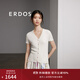 ERDOS 春夏V領(lǐng)四平短袖可機洗針織衫修身顯瘦甜美女真絲上裝 白 XL 170/92A