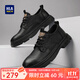 海瀾之家（HLA）男鞋秋冬季2025新款男士商務(wù)休閑皮鞋英倫工裝鞋防滑低幫馬丁鞋子 黑色 41