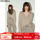 COCOBELLA預售簡(jiǎn)約氣質(zhì)V領(lǐng)針織衫女通勤松弛感小喇叭袖毛衣MZ3112 圖片色 L