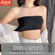 JIOESC黑色抹胸一片式防走光遮胸內(nèi)搭少女文胸打底裹胸?zé)o肩帶防滑內(nèi)衣女 黑色【均碼】適合胸圍56~82
