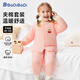 巴帝巴帝秋冬新款嬰幼兒童夾棉加厚家居服睡衣套裝外出服 粉色 小櫻桃 100