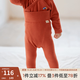 OAK FAMILY新品秋冬蓄熱嬰幼兒爬服兒童長袖包屁衣高腰護肚褲保暖套裝 磚紅-護肚褲 90cm