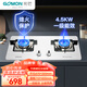 光芒（GOMON）GM802A燃?xì)庠?.5KW大火力不銹鋼面板臺(tái)式嵌入兩用家用雙灶頭一級(jí)能效 天然氣