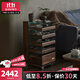 色格黑胡桃木茶具收納玻璃展示柜儲物柜可移動(dòng)實(shí)木茶水邊柜茶臺杯架 茶具展示柜