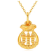 黃金福袋吊墜女款算盤(pán)轉(zhuǎn)運(yùn)珠掛墜金包銀999項(xiàng)鏈生日禮物送男女友 福袋如意小算盤(pán)