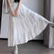 多菲尼森 白色半身裙女夏薄款2025高腰顯瘦中長(cháng)款a字芭蕾風(fēng)蛋糕裙 a字蛋糕裙白色 L 【建議110-125斤】